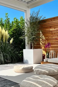 Kvetináč BLOCK, sklolaminát, 60x60x60 cm, biely mat