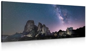 Obraz hviezdna obloha nad skalami - 100x50