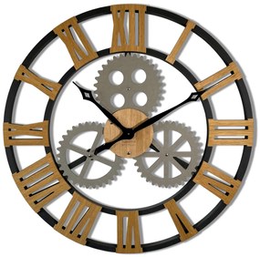 Dizajnové nástenné hodiny Industrial z229-11ad 80 cm, čierne