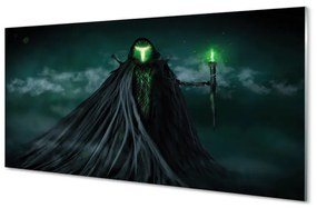 Sklenený obraz Temná postava zeleného ohňa 120x60 cm