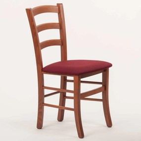 Stima stolička PAYSANE s čalúneným sedákom Vyberte odtieň ->: Orech, Vyberte látku ->: LUX Bordo 15