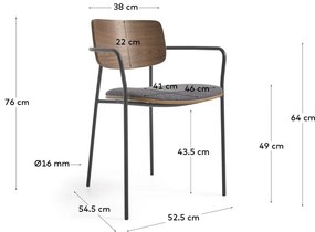 Sivo-hnedá jedálenská stolička Maureen – Kave Home