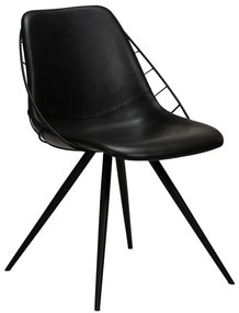 Čierna jedálenská stolička z imitácié kože DAN-FORM Denmark Sway