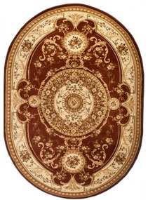 *Kusový koberec klasický vzor 3 hnedý ovál 140x190cm