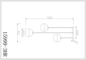Globo 15999-3HR - Závesný luster na lanku RAGUSA 3xE27/60W/230V