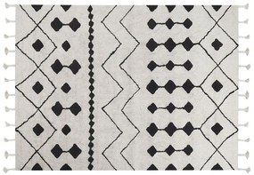 Bavlnený koberec 160 x 230 cm biela/čierna KHEMISSET Beliani