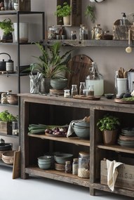 IB Laursen Drevená okrúhla doska s drážkami OILED ACACIA WOOD