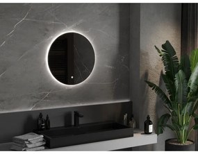 Mexen Erg, okrúhle LED podsvietené kúpeľňové zrkadlo 60 cm, 6000K, vykurovacia podložka proti zahmlievaniu, 9823-060-060-611-00