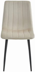 Set 4 kresiel LAVA - béžový zamat / čierne nohy