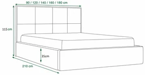Manželská posteľ 160 cm Lonnie (tmavosivá) (s roštom a úložným priestorom). Vlastná spoľahlivá doprava až k Vám domov. 1047085