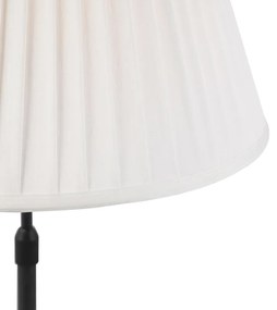 Stolová lampa čierna s riaseným tienidlom krémová 35 cm nastaviteľná - Parte