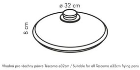 Tescoma Sklenená pokrievka UNICOVER, 32 cm, 32 cm