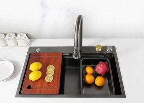Multifunkčný inteligentný drez BestBerg BBSS-40B / 75 x 45 x 22 cm / nerezová oceľ / čierna