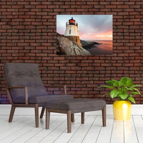 Sklenený obraz - Maják Castle Hill (70x50 cm)