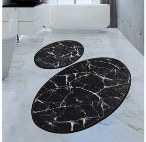Asir SADA 2x Kúpeľňová predložka MARBLE 50x60/60x100 cm čierna 359CHL1539