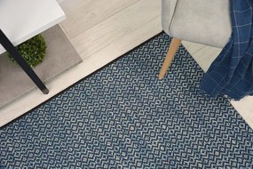Koberec SIZAL LOFT 21144 ROMBY Cik Cak čierny / strieborný / nebeský