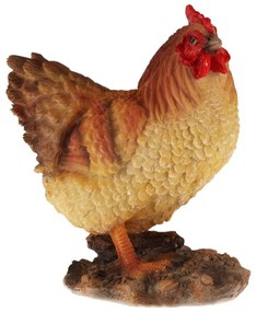 Záhradná figúrka z polyresinu Chicken, 19 cm, hnedá