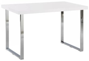 Kondela Jedálenský stôl, TALOS, biela HG + chróm
