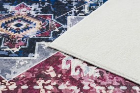 ANDRE 1136 Prateľný koberec orientálny vintage, protišmykový - bordový / modrý