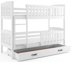 Detská poschodová posteľ KUBUŠ | biela Farba: Biela / biela, Rozmer.: 190 x 80 cm