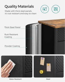 Dvojdverová skrinka, príborník, rustikálna hnedá a čierna