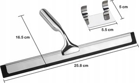 Nerezová stierka na sprchové kúty REA - YZ-G04 - s úchytom - čierna matná