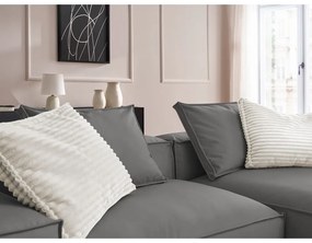 Sivá rohová pohovka z imitácie kože Boheme – Bobochic Paris