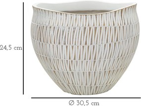 Kvetináč Stiky 30,5 cm zlatý/biely