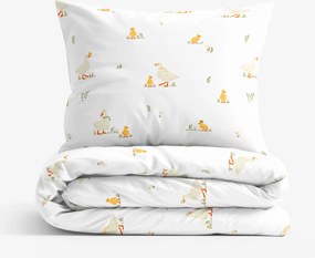 Goldea bavlnené posteľné obliečky - kačice 140 x 200 a 70 x 90 cm