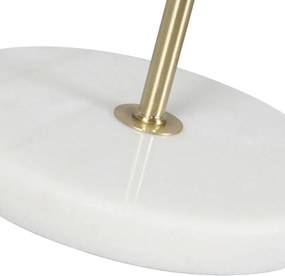 Stolná lampa mosadzná so zamatovým tienidlom taupe 35 cm - Kaso