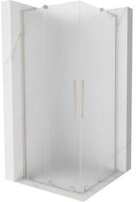Mexen Velar L Duo, sprchový kút s posuvnými dverami 90 x 90 cm, 8mm sklo námraza, brúsená oceľ, 871-090-090-02-33-97