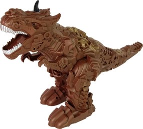LEAN Toys Dinosaurus na diaľkové ovládanie s parným projektorom hnedý
