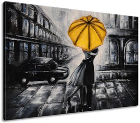 Gario Ručne maľovaný obraz Žltý bozk v daždi Rozmery: 120 x 80 cm