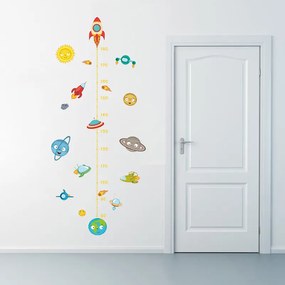 Samolepka na stenu "Detský meter - Raketa 2" 130x57 cm