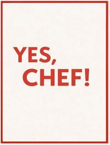 Ručne vyrobená nástenná dekorácia v ráme Yes, Chef