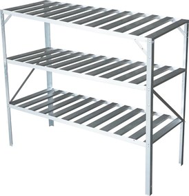 Záhradný regál do skleníka BestBerg BB-GSB3 / 3 police / 126 x 50 x 113 cm / strieborná