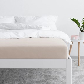 Goldea jersey elastická plachta - latte 180 x 200 cm