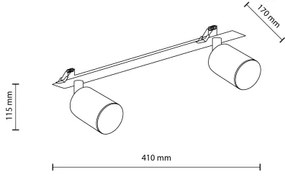 Podhľadové bodové svietidlo NEX 2xGU10/10W/230V čierna