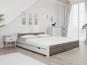 Posteľ IKAROS 160 x 200 cm, biela/dub hľuzovka Rošt: Bez roštu, Matrac: Matrac DELUXE 10 cm