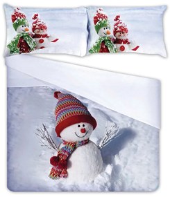 Gipetex Natural Dream 3D talianská obliečka 100% bavlna Pupazo di Neve - Snehuliak - 140x200 / 70x90 cm