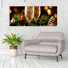 Obraz - Poháre šampanského (120x50 cm)