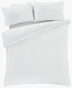 Biele obliečky na dvojlôžko/predĺžené z mikroplyšu 230x220 cm Cosy Diamond – Catherine Lansfield