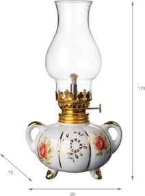 Brilagi - Petrolejová lampa MERLIN biela/zlatá