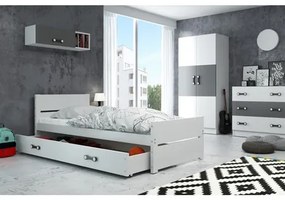 Detská posteľ BARTEK s úložným priestorom 90x200 cm - biela