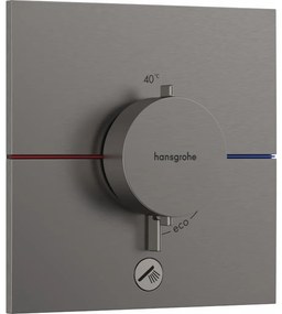 Hansgrohe ShowerSelect Comfort E - Termostat pod omietku pre 1 spotrebič a ďalší výtok, kartáčovaný čierny chróm 15575340