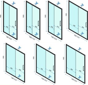 3-stenný obdĺžnikový sprchový REA RAPID SLIDE, 150/dvere x 80/zástena cm, zlatá kartáčovaná - bez vaničky