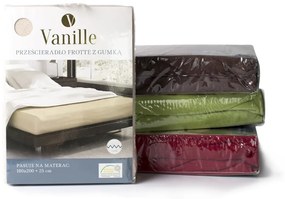 Froté prostěradlo s gumou Vanille 180x200 cm bordó