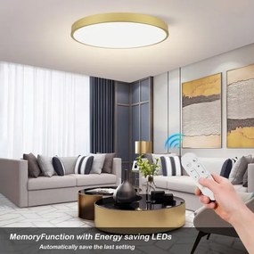 Immax NEO 07311L-LED Stmievateľné stropné svietidlo SEMPLICI 96W/230V priemer 80 cm Wi-Fi Tuya zlaté + diaľkové ovládanie