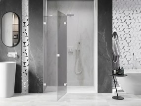 Mexen, Mexen Lunar ľavé otočné sprchové dvere 135 cm, transparentné, biele - 834-135-000-20-00-L