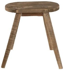 Hnedý dekoračný kvetinový drevený oválny stolík - 30*16*32 cm